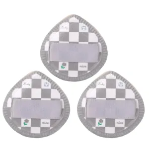 Mini Finger Puff for Makeup – 3PCS Soft Triangle Cushion Sponge Set for Concealer & Foundation Application – Reusable Powder Blender Tools for Face, Eye Corners (3pcs-Gray)