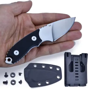 Mini Hunting Knife EDC Outdoor Knife, Full Tang D2 Neck Knife Fixed Blade Knife with Sheath for Camping