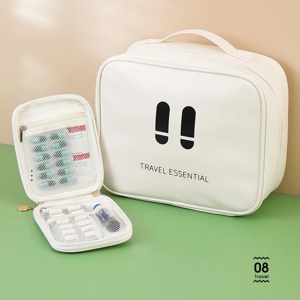 Mini Medical Kit Zcargel S/L 3/2/1 PCS PU First Aid Kit Portable Medicine Bag Handle First Aid Kit Home Travel Size Small Emergency Kit for Home Car Interior Outdoor Hiking Camping Family Travel