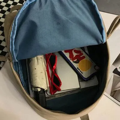 Minimalist Zip Cotton Backpack Bag