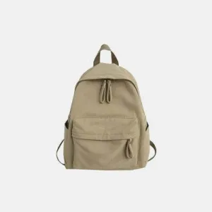 Minimalist Zip Cotton Backpack Bag