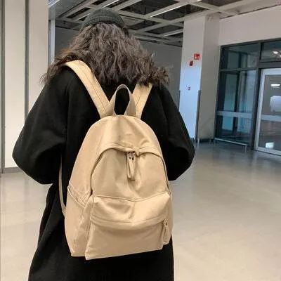 Minimalist Zip Cotton Backpack Bag