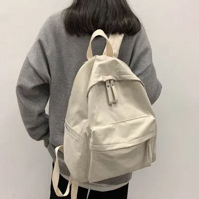 Minimalist Zip Cotton Backpack Bag