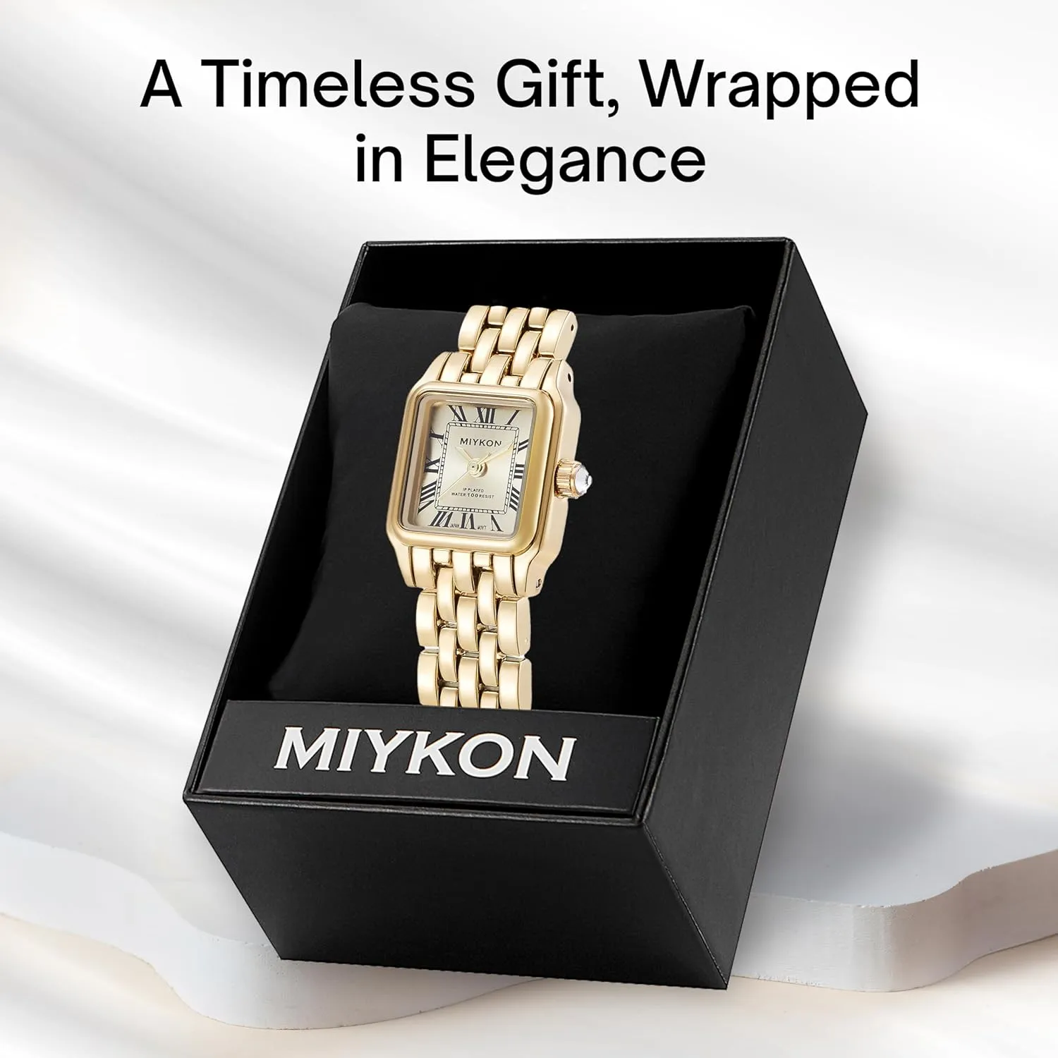 Miykon Dainty Watches for Women, Vintage Small Face Square Womens Watch, Classic Luxury Style Bracelet Watch for Petite Thin Wrists, Cute & Unique Japanese Quartz, Waterproof to 100ft