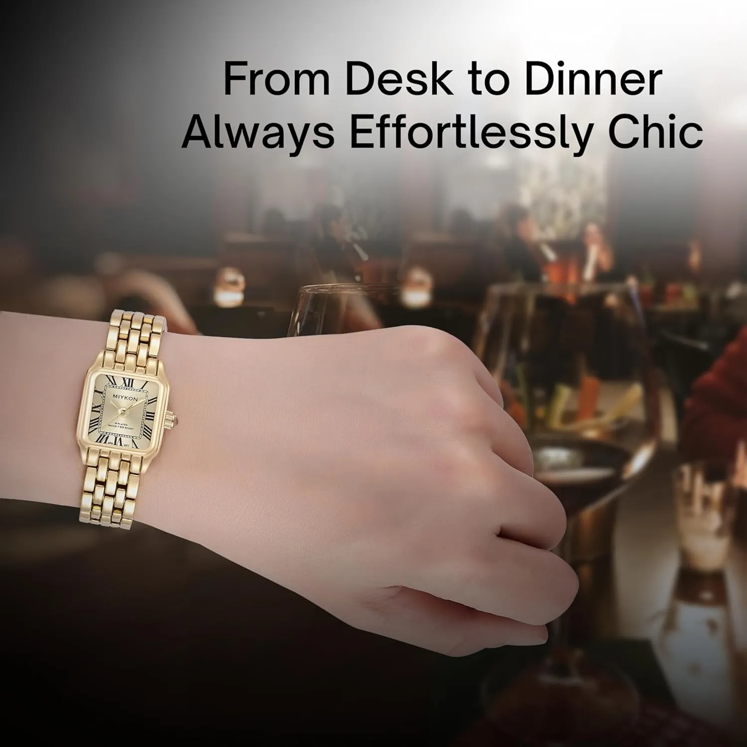 Miykon Dainty Watches for Women, Vintage Small Face Square Womens Watch, Classic Luxury Style Bracelet Watch for Petite Thin Wrists, Cute & Unique Japanese Quartz, Waterproof to 100ft