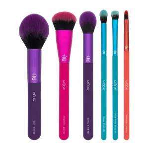 MODA Complete Face Kit – 6pc Makeup Brush Set for Foundation, Blush & Highlight – Vegan, Cruelty-Free, Ultra-Soft Filaments