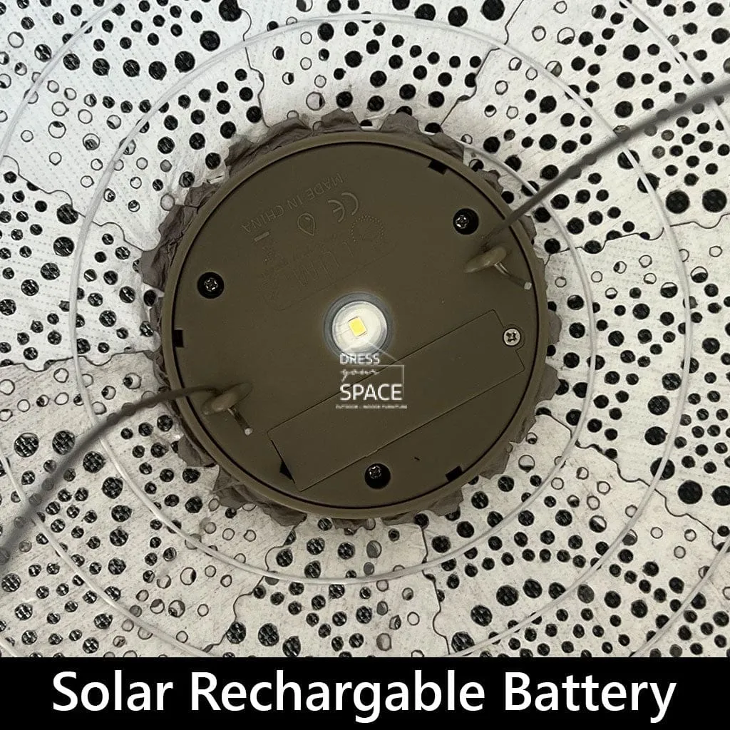 Mosaic Long Oval 20 - Dark Grey - Solar Lantern