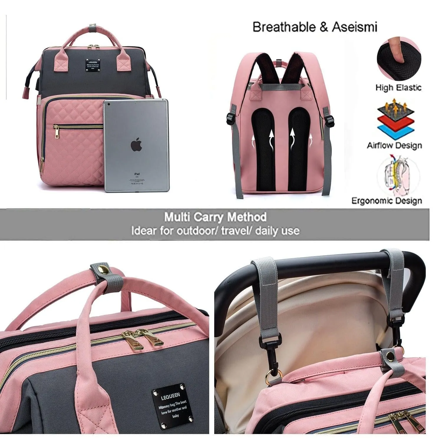 Mother And Baby Double Shoulder Diaper Backpack
