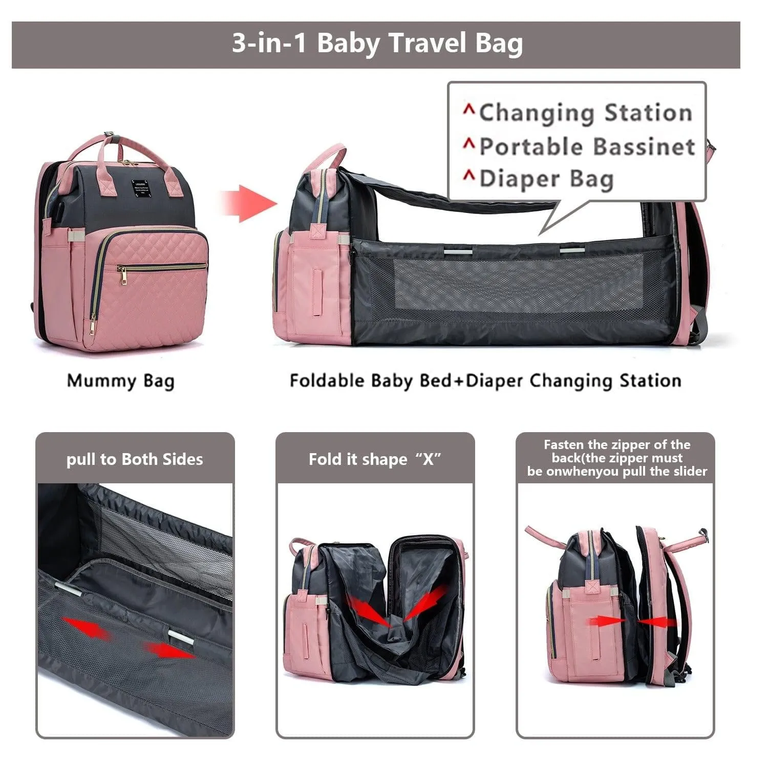 Mother And Baby Double Shoulder Diaper Backpack