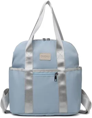 Mother And Baby Mommy Bag Waterproof Cloth Bag Fashionable Mother Out Walking Baby Bag Solid Color Waterproof(Blue)
