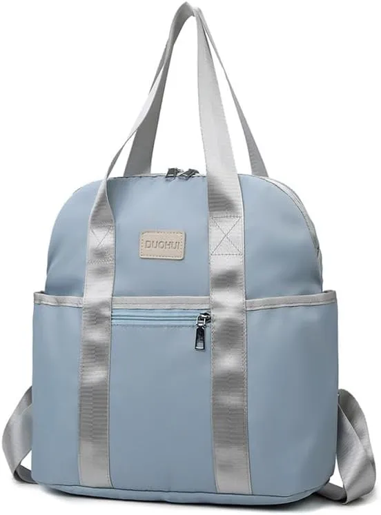 Mother And Baby Mommy Bag Waterproof Cloth Bag Fashionable Mother Out Walking Baby Bag Solid Color Waterproof(Blue)