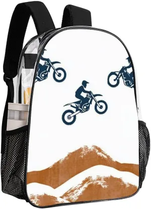 Motocross Dirt Bike Backpack Lightweight Anti-Theft Multipurpose Shoulder Bag Large Capacity Travel Hiking Backpack Transparent Bag