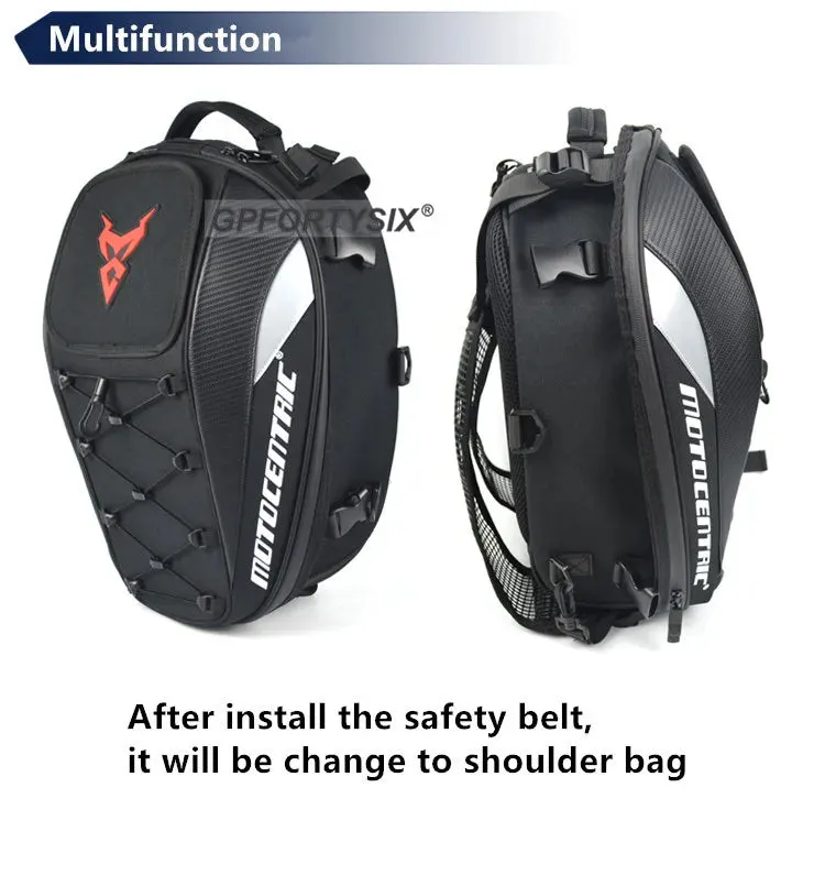 Motorcycle Back Seat Bags Waterproof Tail Bag Rear Seat Bag Multifunctional Motorbike Helmet Bag Moto Rider Backpack
