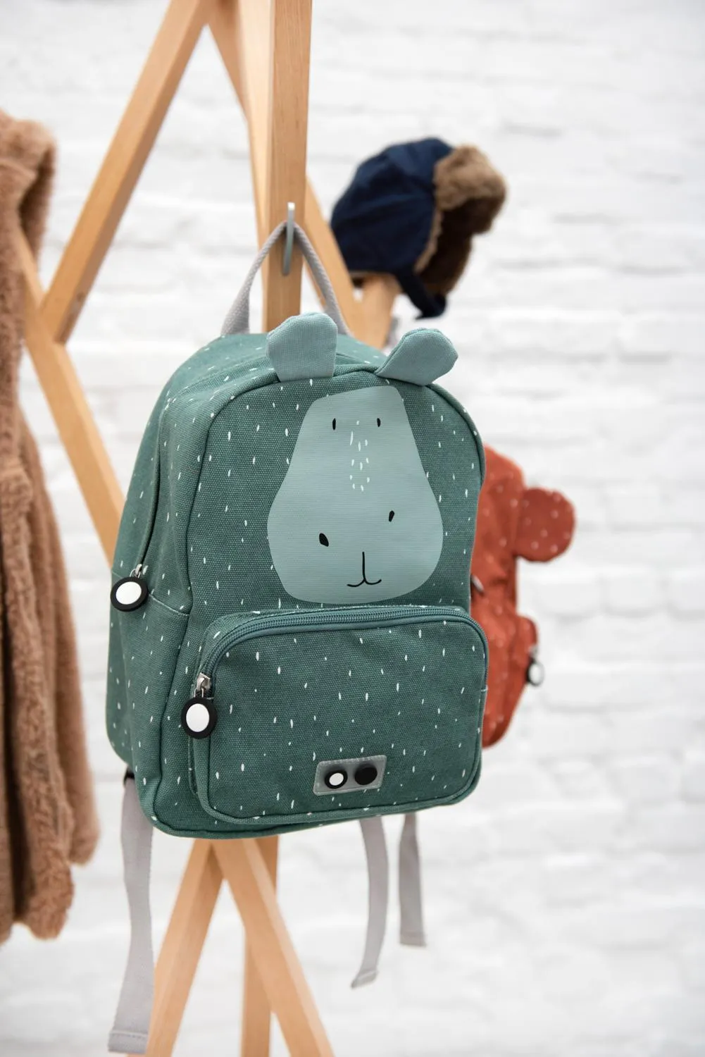 Mr. Hippo Backpack by Trixie - Blue - Waterproof - Age 2  - 23 x 31 x 10 cm