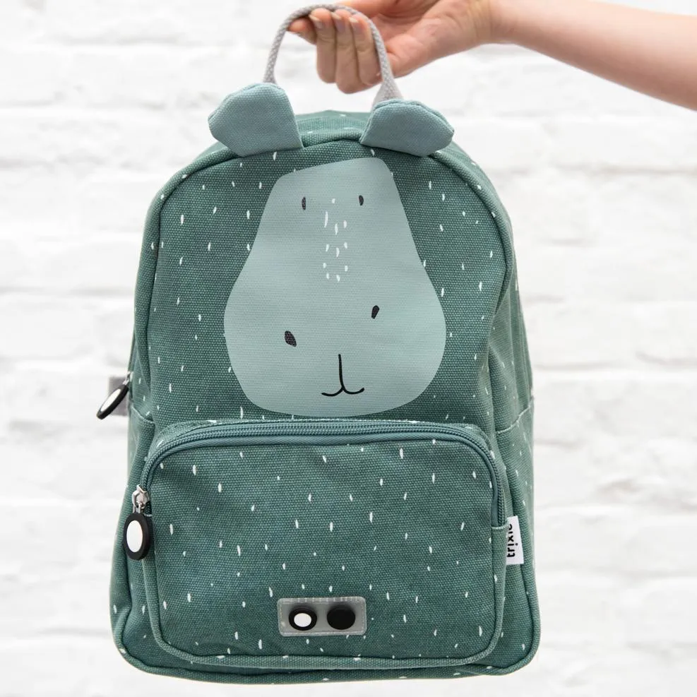 Mr. Hippo Backpack by Trixie - Blue - Waterproof - Age 2  - 23 x 31 x 10 cm