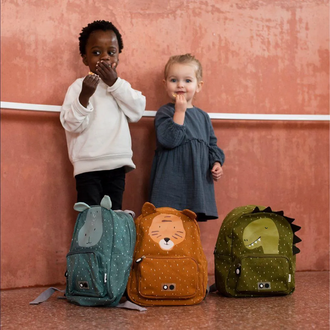 Mr. Hippo Backpack by Trixie - Blue - Waterproof - Age 2  - 23 x 31 x 10 cm