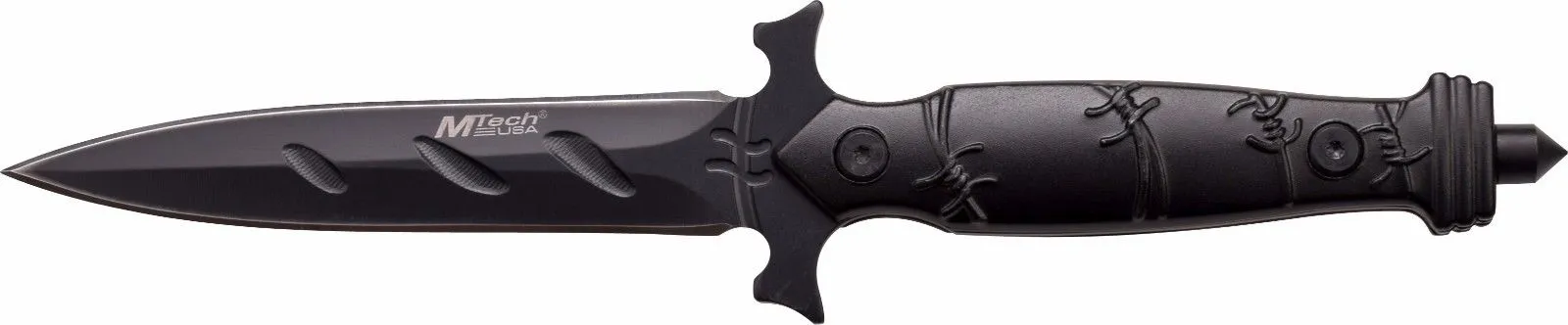 MTech USA MT2053BK 8.75" Fixed Blade, Black Blade , Dark Grey Handle, INC Sheath