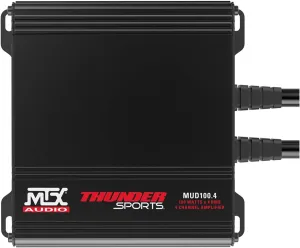 MTX MUD100.4 Mud Series 400 Watt RMS 4 Channel Class D Compact Weatherproof Outdoor Powersports ATV UTV Motorcycle Sound System Stereo Amplifier Kit