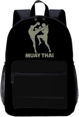 Muay Thai Laptop Backpack for Men Women 17 Inch Travel Daypack Lightweight Shoulder Bag