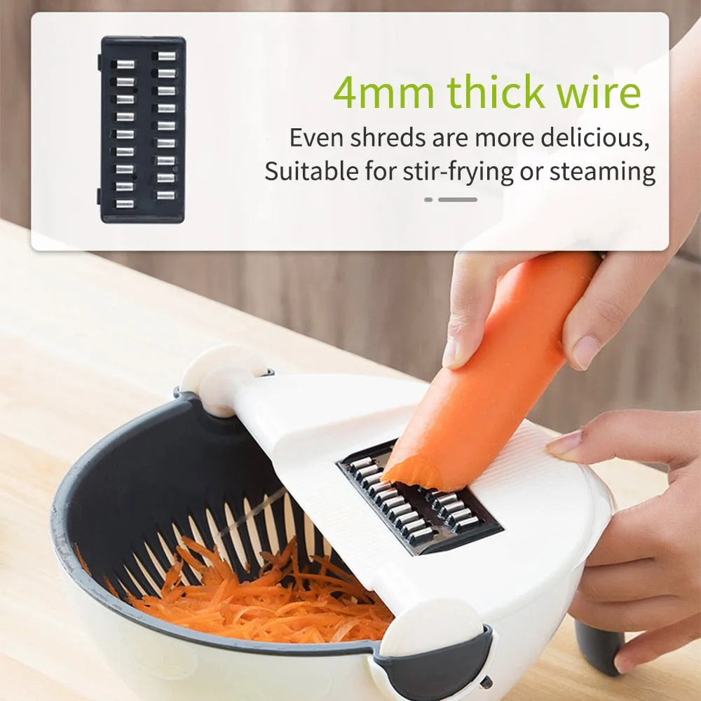 Multi function Stainless Steel Vegetable Slicer With Draining Basket