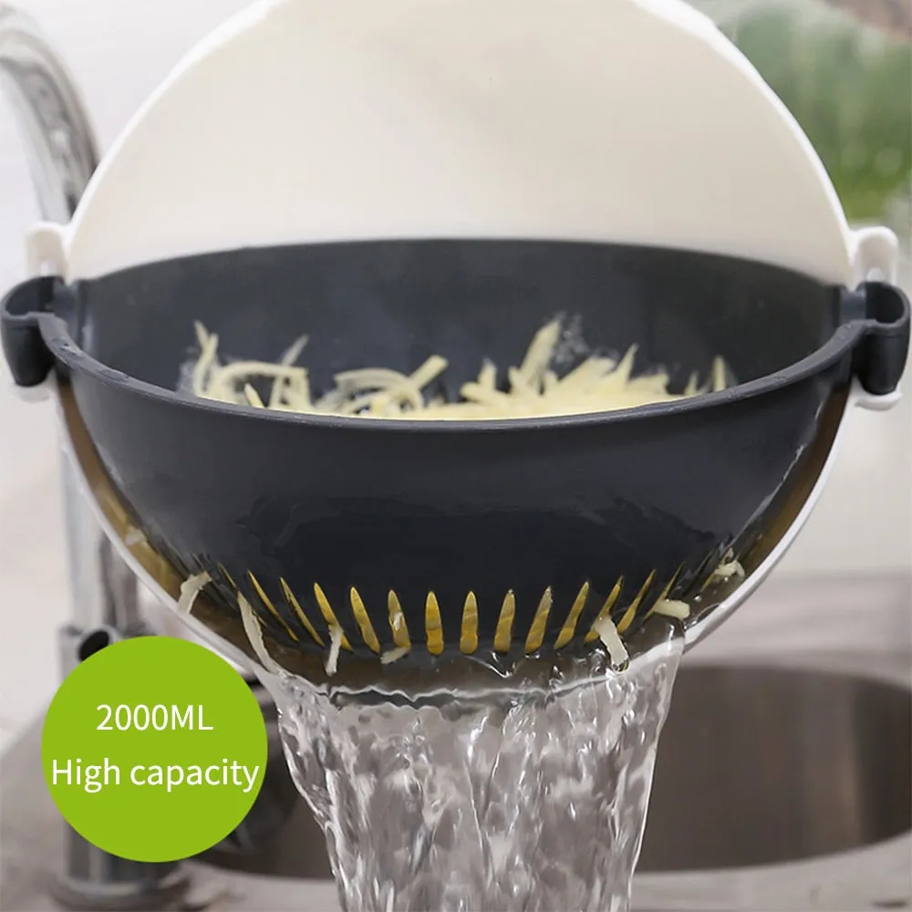 Multi function Stainless Steel Vegetable Slicer With Draining Basket