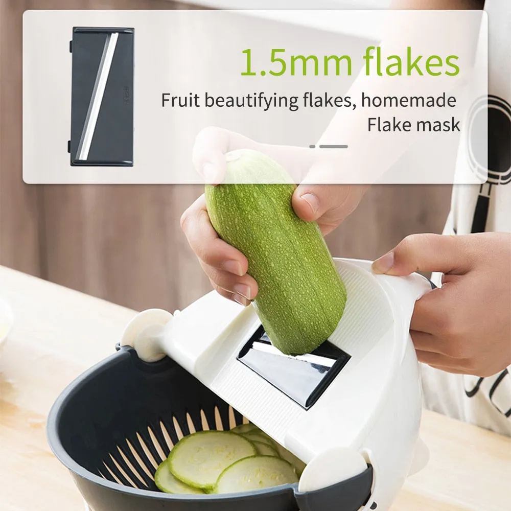 Multi function Stainless Steel Vegetable Slicer With Draining Basket