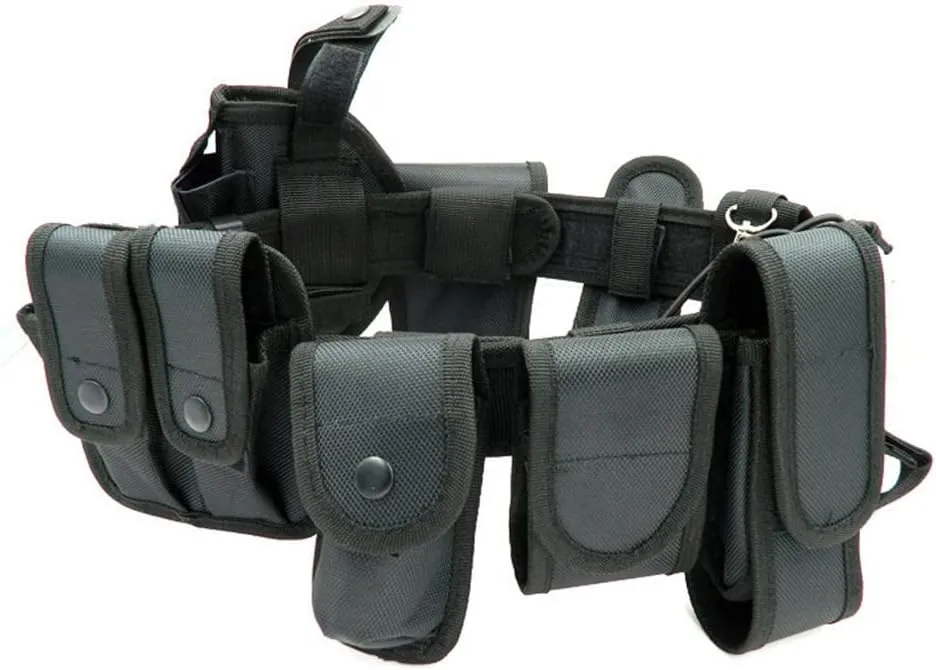 Multifunctional 10in1 Tactical Security Duty Belts Gun Holster Flashlight Pouch Sets Utility Kit Belt Military Police Duty Belt