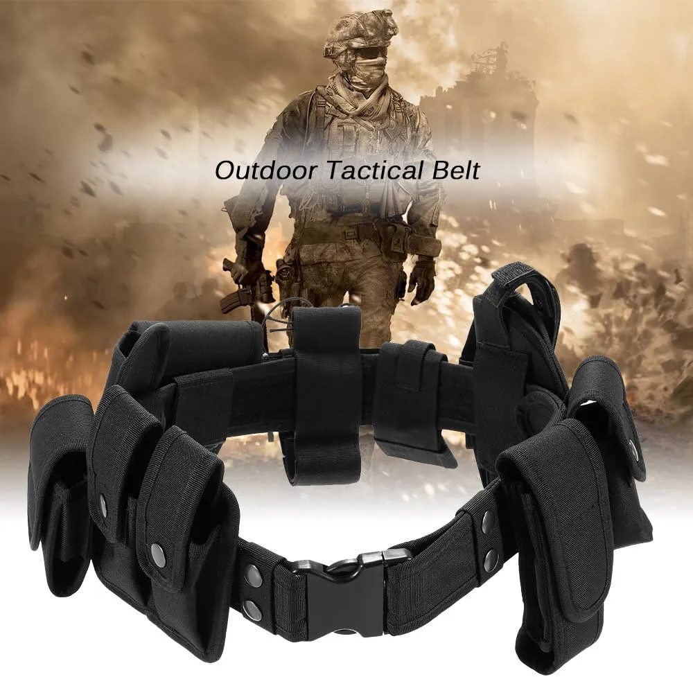 Multifunctional 10in1 Tactical Security Duty Belts Gun Holster Flashlight Pouch Sets Utility Kit Belt Military Police Duty Belt