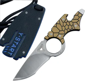Multifunctional Neck Blade Fixed Knives G10 Handle Sheath Outdoor Camping EDC Tool MK5002 (KHAKI)