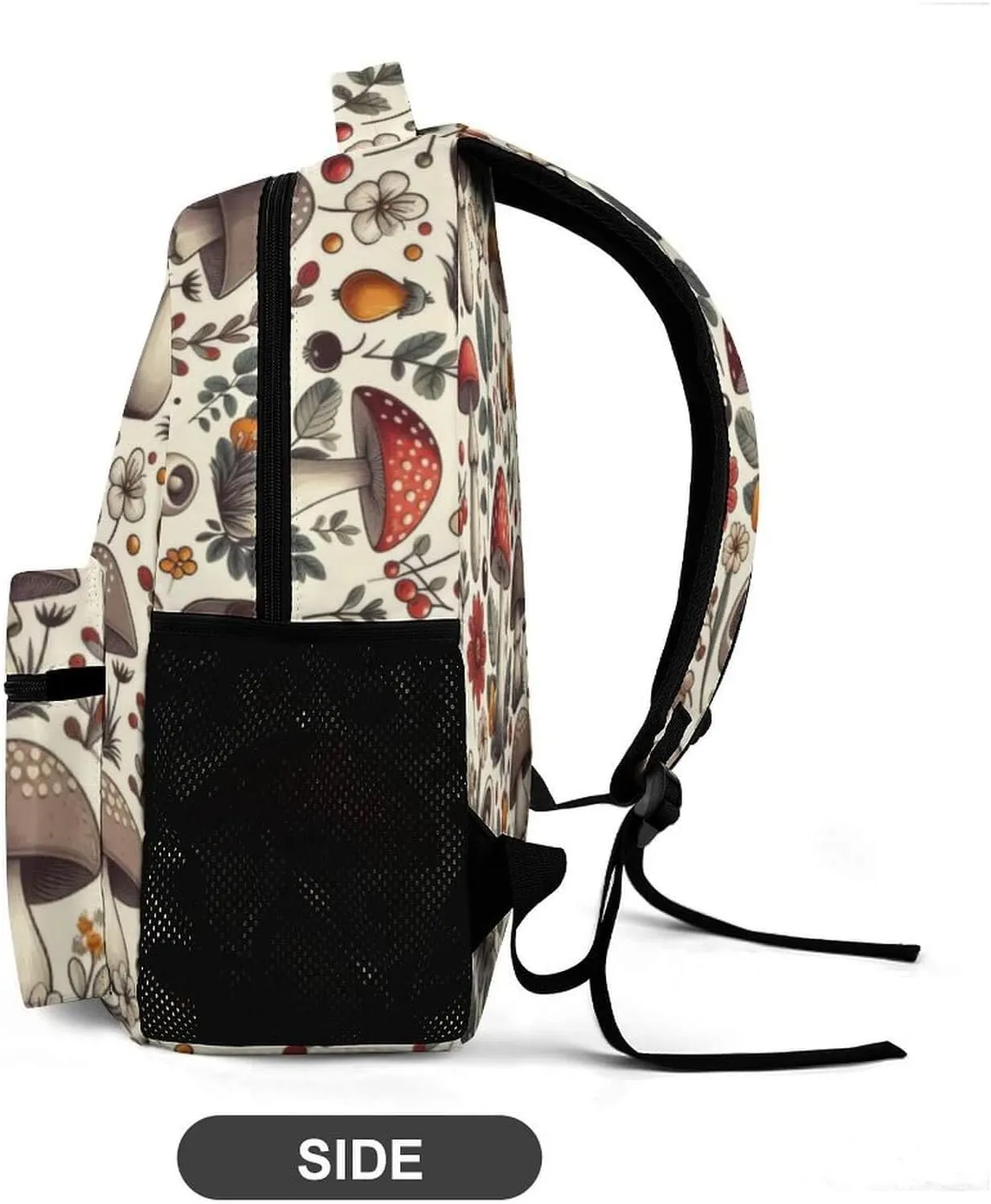 Mushroom School Backpack for Kids Girls Boys, 16 Inch Cute Mushrooms Themed Bookbag, Personality School Backpack for Students Children, Lightweight, Large Capacity