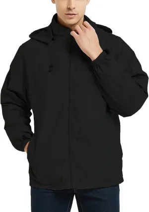 Mywu Mens Windbreaker Jackets Lightweight Rain Jacket Waterproof Raincoat with Hood Outdoor Running Hiking Cycling