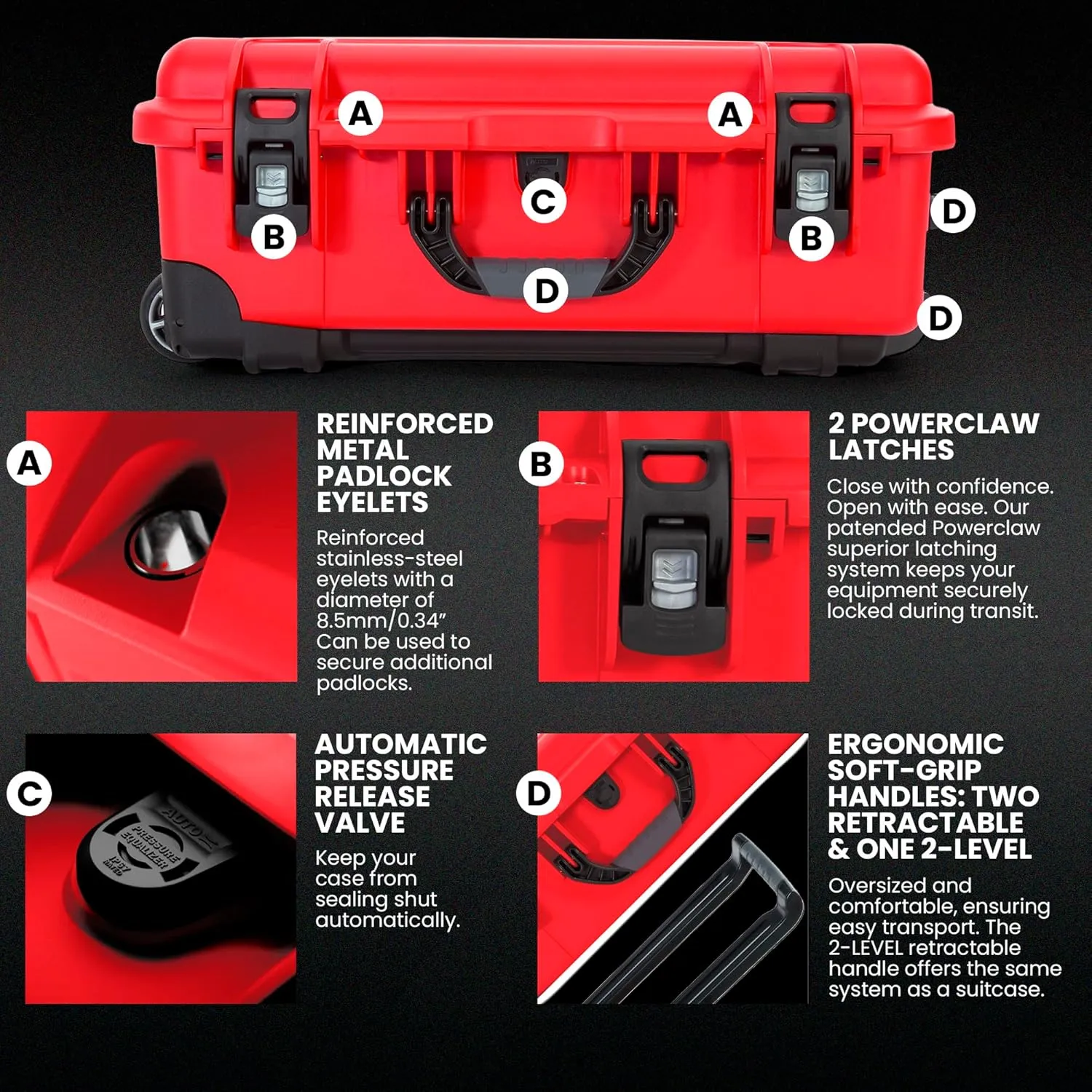 Nanuk 935 Waterproof First Aid Prepper Survival Gear Dust and Impact Resistant Case - Empty - Red, 935-FSA9