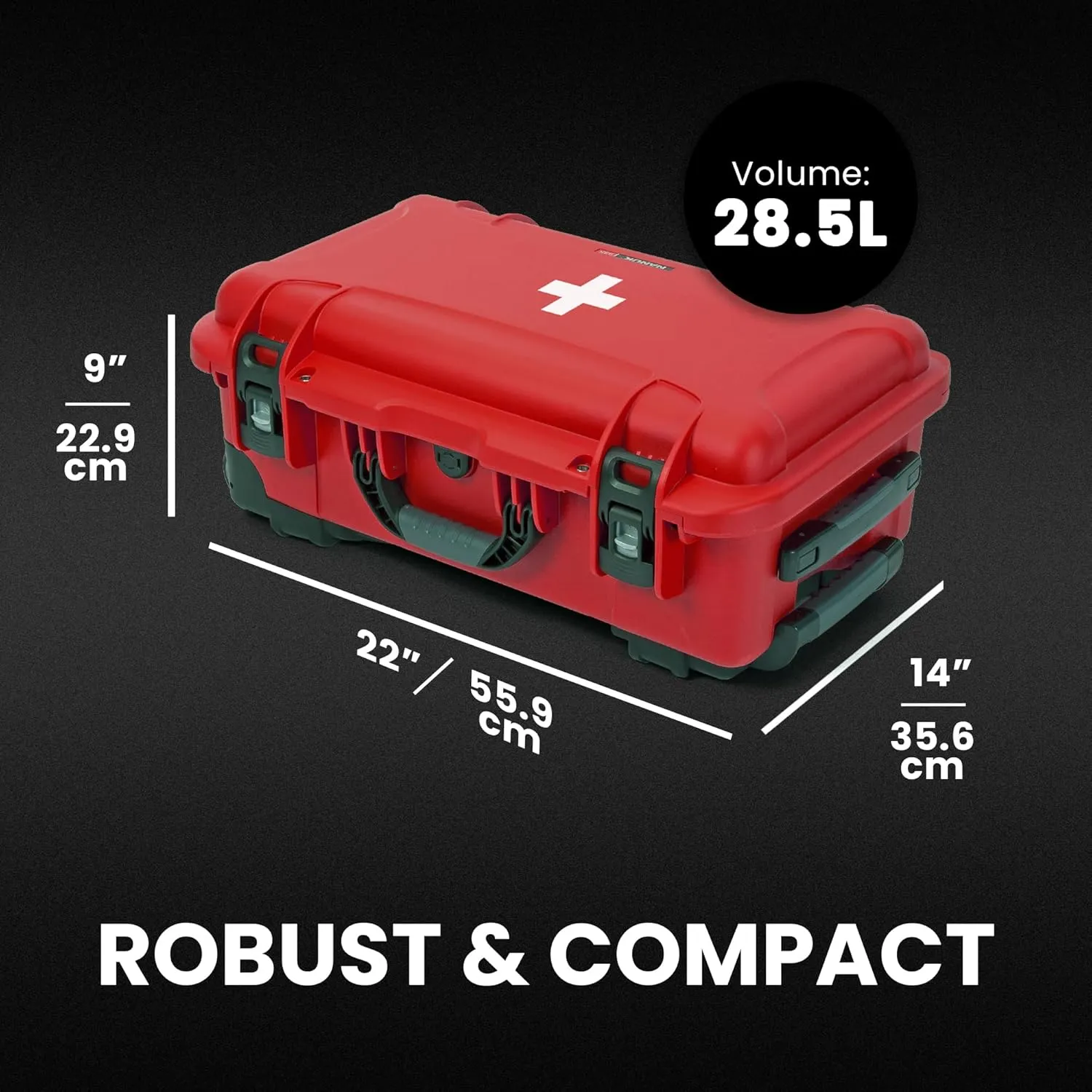 Nanuk 935 Waterproof First Aid Prepper Survival Gear Dust and Impact Resistant Case - Empty - Red, 935-FSA9