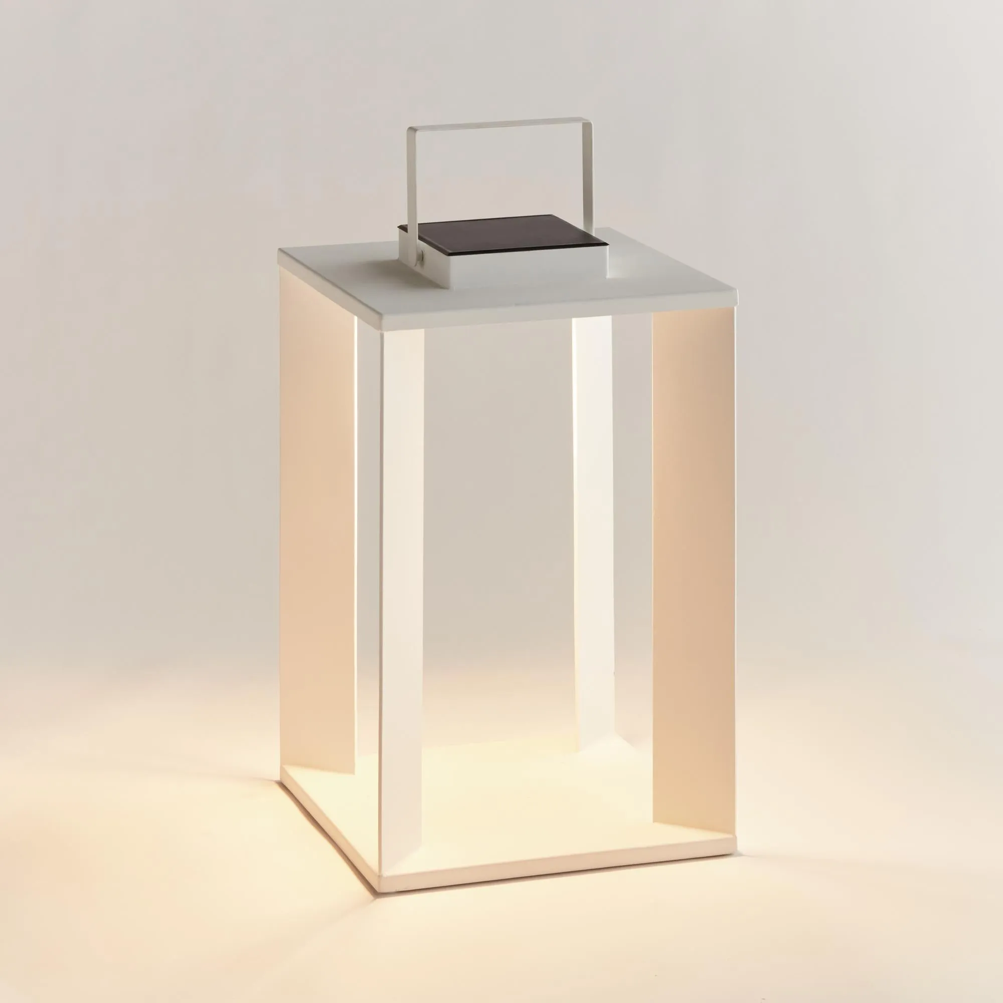 Napa Matte White Hanley Solar Led Lantern 18"