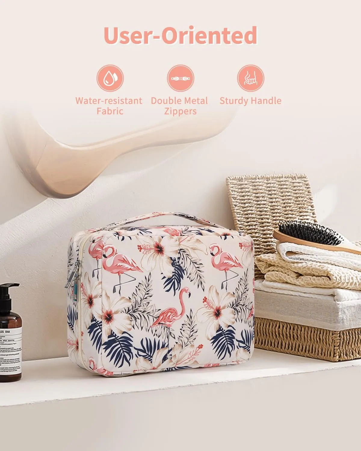 Narwey Hanging Travel Toiletry Bag Cosmetic Make up Organizer for Women and Girls Waterproof