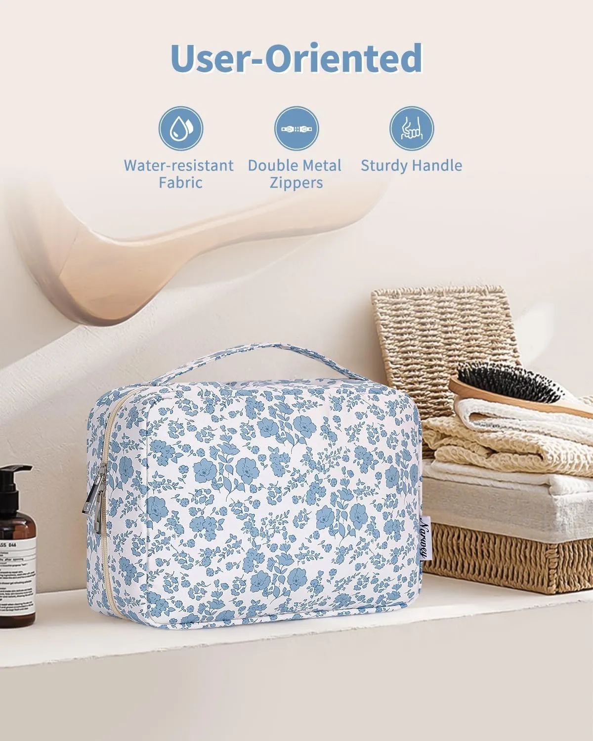 Narwey Hanging Travel Toiletry Bag Cosmetic Make up Organizer for Women and Girls Waterproof