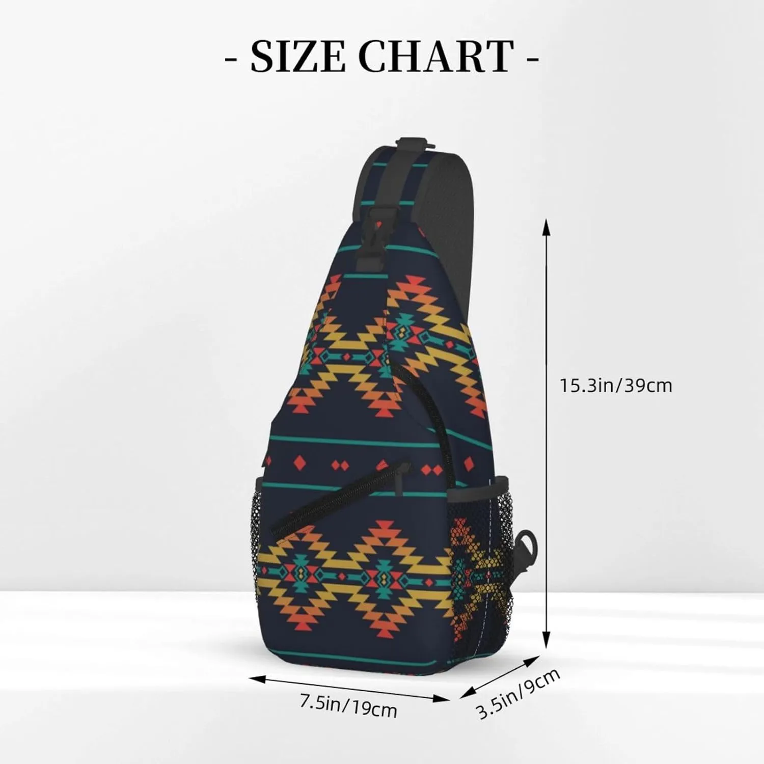 Native Southwest American Indian Aztec Small Crossbody Backpack Sling Bag For Men Women Mini One Shoulder Chest Bags Gym Sport Travel Hiking Daypack