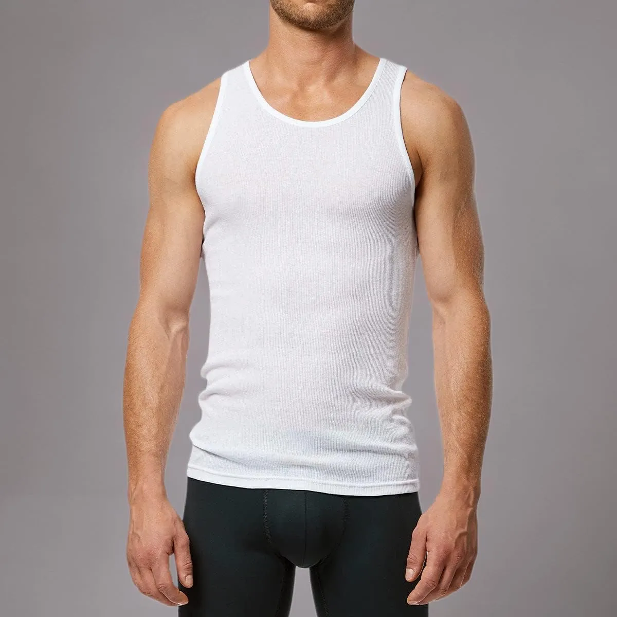 New Balance Men's Cotton Performance Rib Sleeveless Tank Top Undershirt (3 Pack Or 4 Pack)