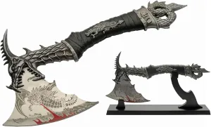 New Fantasy Dragon Hunter Hatchet Collector’s Axe with Display Stand
