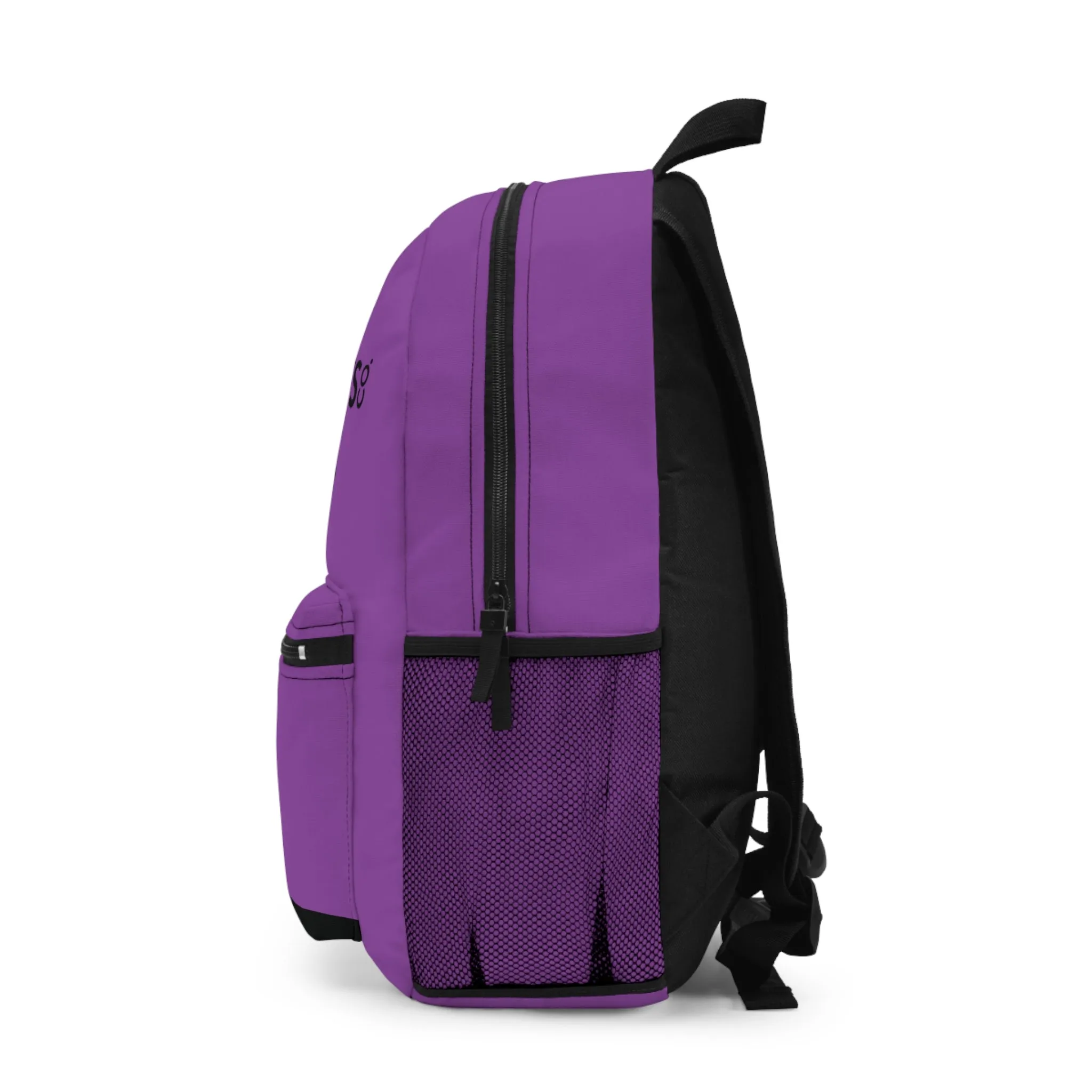 Nifty Ducks Travel Logo Backpack - Travel Bag with Black Duck Design - Purple