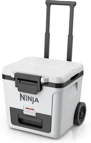 Ninja | Cooler | FrostVault 30QT Cooler with Wheels | Insulated with Temp Dry Storage Drawer | Keeps Ice Cold for Days | for The Beach, Camping, Picnics & More | Cloud White | FB230WH