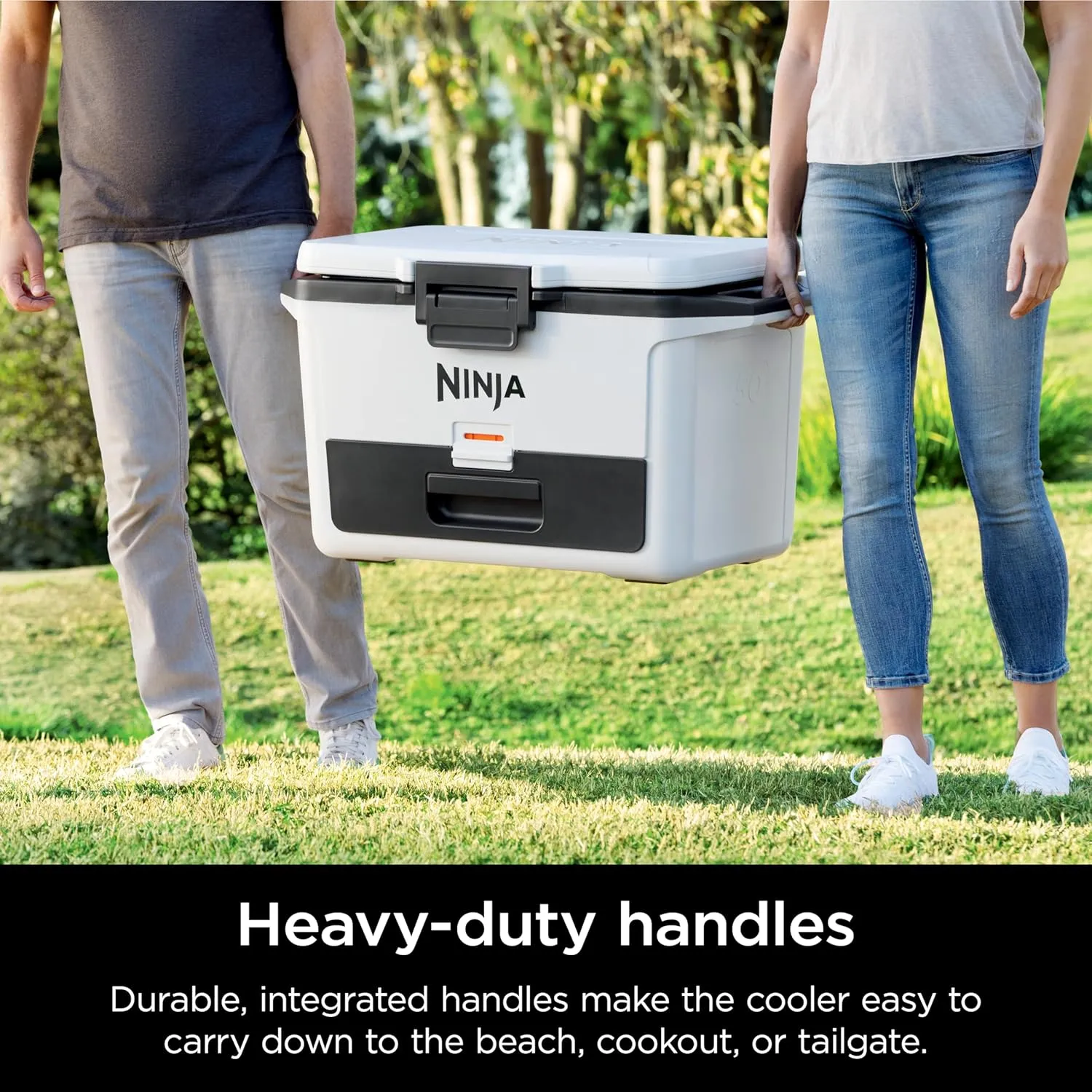 Ninja FB151WH FrostVault 50qt Hard Cooler with Dry Zone, Integrated Fridge-Temp Dry Storage Drawer, Premium Heavy-Duty Insulated Cooler, Keeps Ice for Days, Cloud White
