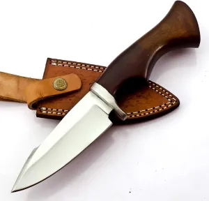 Nooraki BK-361 Handmade 440c Stainless Steel Bowie knife with leather sheath Razor Sharp, Multipurpose Knife with Rose Wood Handle for Everyday Carry, Camping, Hunting, 10" Length