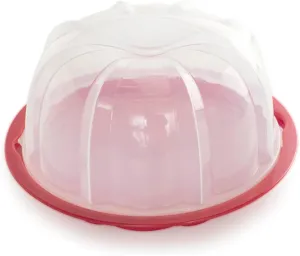 Nordic Ware Bundt Cake Keeper, Plastic, 13 in L X 12 in W X 7 in H, Red