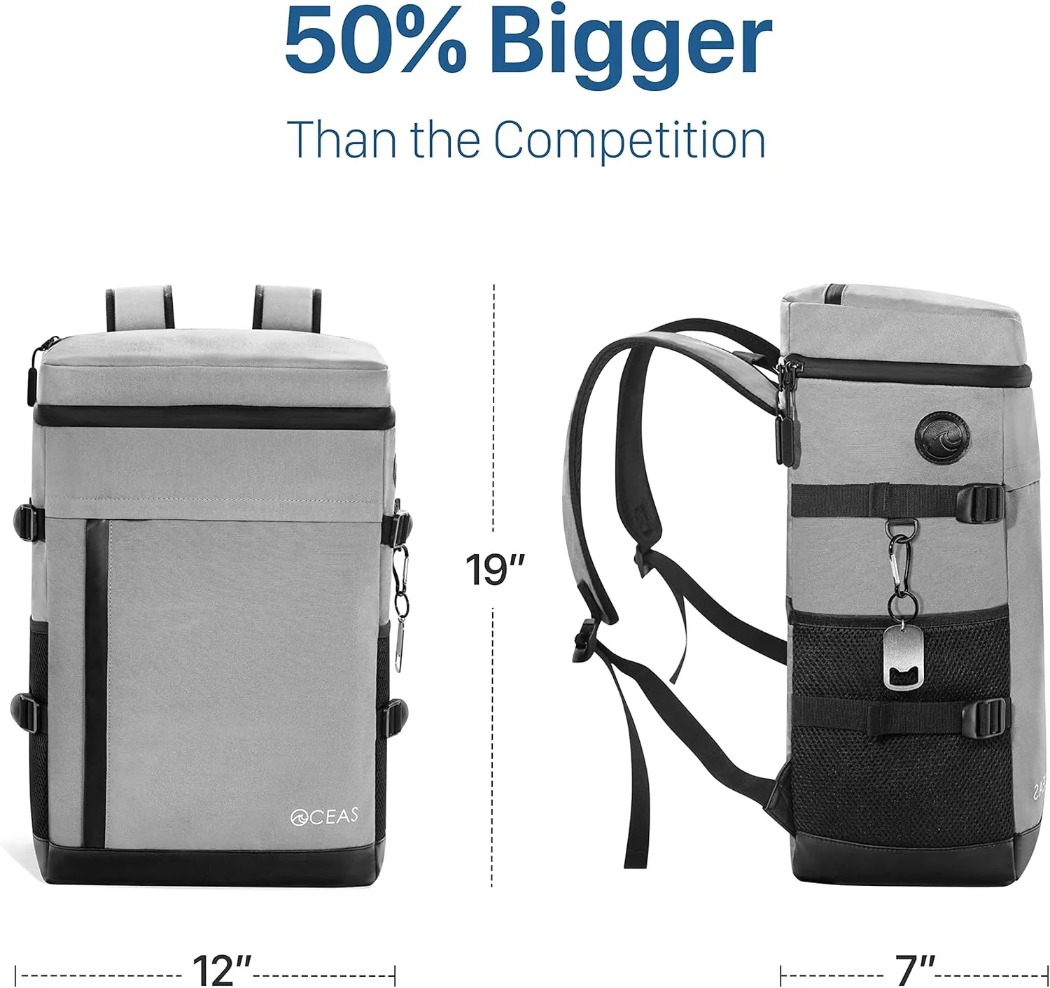 Oceas Cooler Backpack Insulated Waterproof - 40 Can Soft Backpack Coolers Insulated Leak Proof - Waterproof Lining Keeps Lunch, Beer & Ice Cold for 16 Hours - Travel Back Pack Cooler for Women & Men