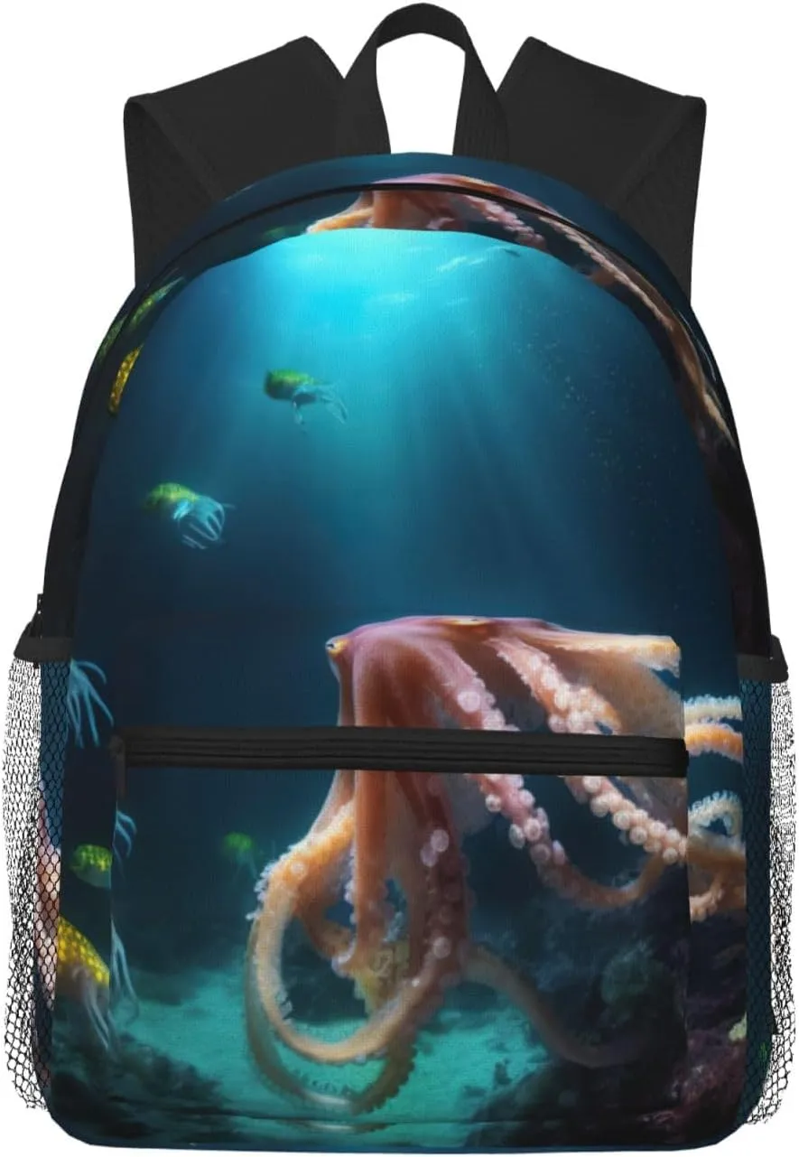 octopus College Backpack For Women Men,Lightweight Travel Bag Backpack With Pockets