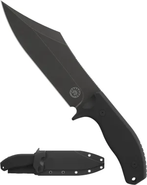 Off-Grid Knives - Caiman XXL Fixed Blade Bowie with Cryo D2 Steel, G10 Scales, Kydex Sheath, Camping, Bushcraft, Hunting, Survival (Blackout)