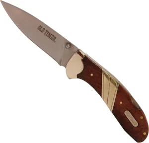 Old Timer 32OT Large Lockback 7.7in High Carbon S.S. Folding Knife with 3.4in Drop Point Blade and Wood Handle for Outdoor, Hunting, Camping and EDC