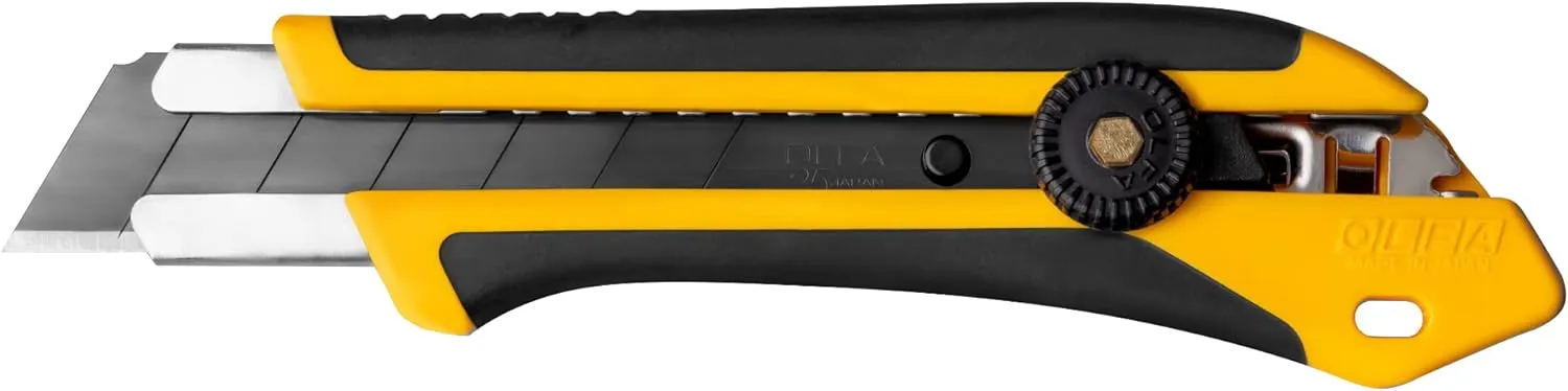 OLFA 25mm Extra Heavy-Duty Utility Knife (XH-1) - Multi-Purpose Custom Cutting Depth Utility Knife w/Reinforced Fiberglass Handle & Snap-Off Blade, Replacement Blades: Any OLFA 25mm Blade
