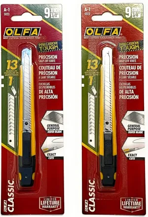 OLFA 5023 Multi-Purpose Craft Knife, 9mm (2 Pack)
